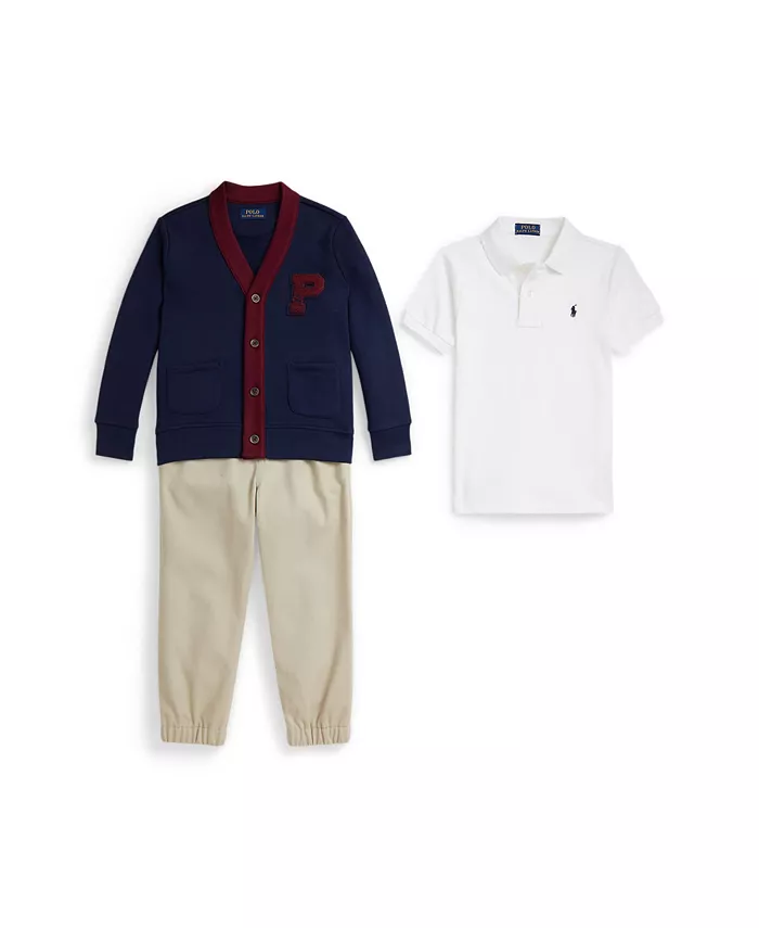 Комплект для малышей и мальчиков из 3 предметов: поло, кардиган и брюки чинос Polo Ralph Lauren, мультиколор
Комплект для малышей и мальчиков из 3 предметов: поло, кардиган и брюки чинос Polo Ralph Lauren, мультиколор