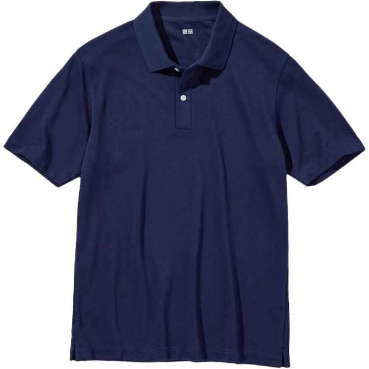 Рубашка поло унисекс темно-синяя Uniqlo, темно-синий 
Рубашка поло унисекс темно-синяя Uniqlo, темно-синий