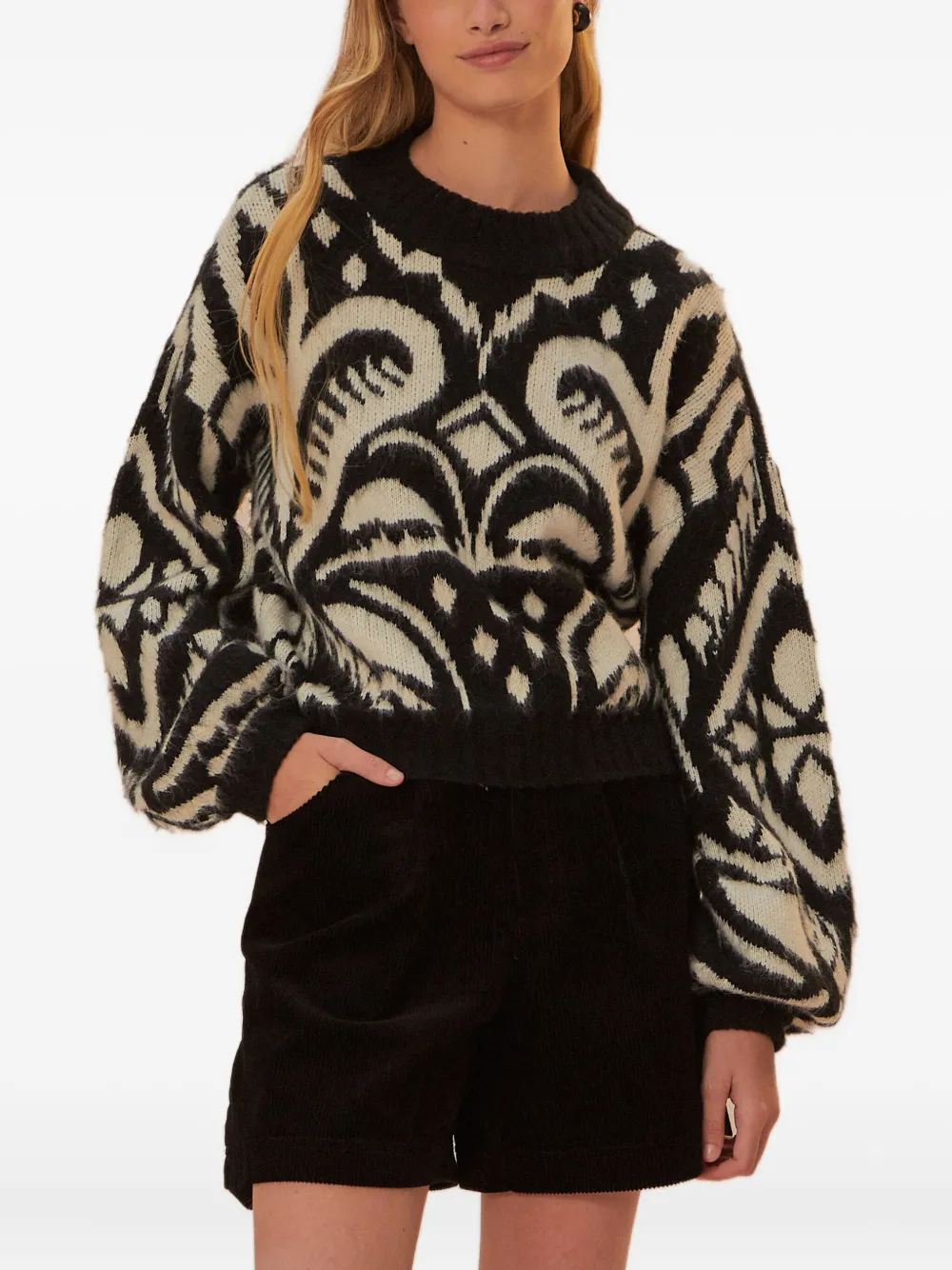 Свитер с узором FARM Rio, черный
Свитер с узором FARM Rio, черный