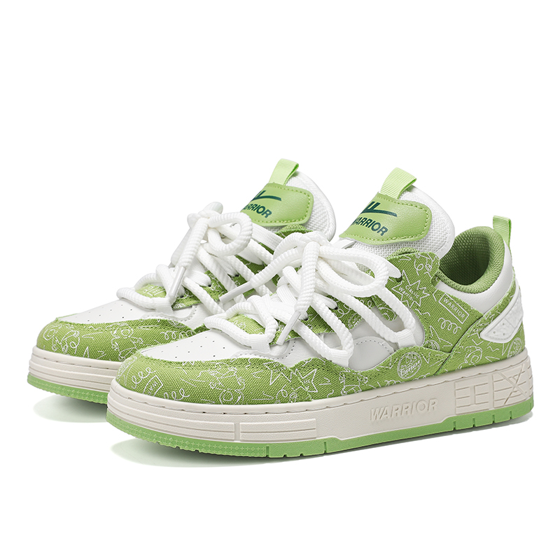 WARRIOR Дофаминовые разноцветные низкие скейтерские кроссовки унисекс бело-зеленые граффити, цвет White Green Graffiti
WARRIOR Дофаминовые разноцветные низкие скейтерские кроссовки унисекс бело-зеленые граффити, цвет White Green Graffiti