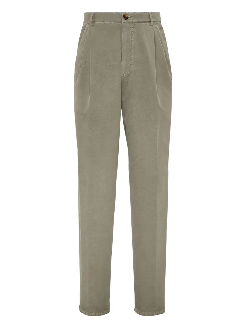 Брюки прямого кроя Brunello Cucinelli, зеленый 
Брюки прямого кроя Brunello Cucinelli, зеленый