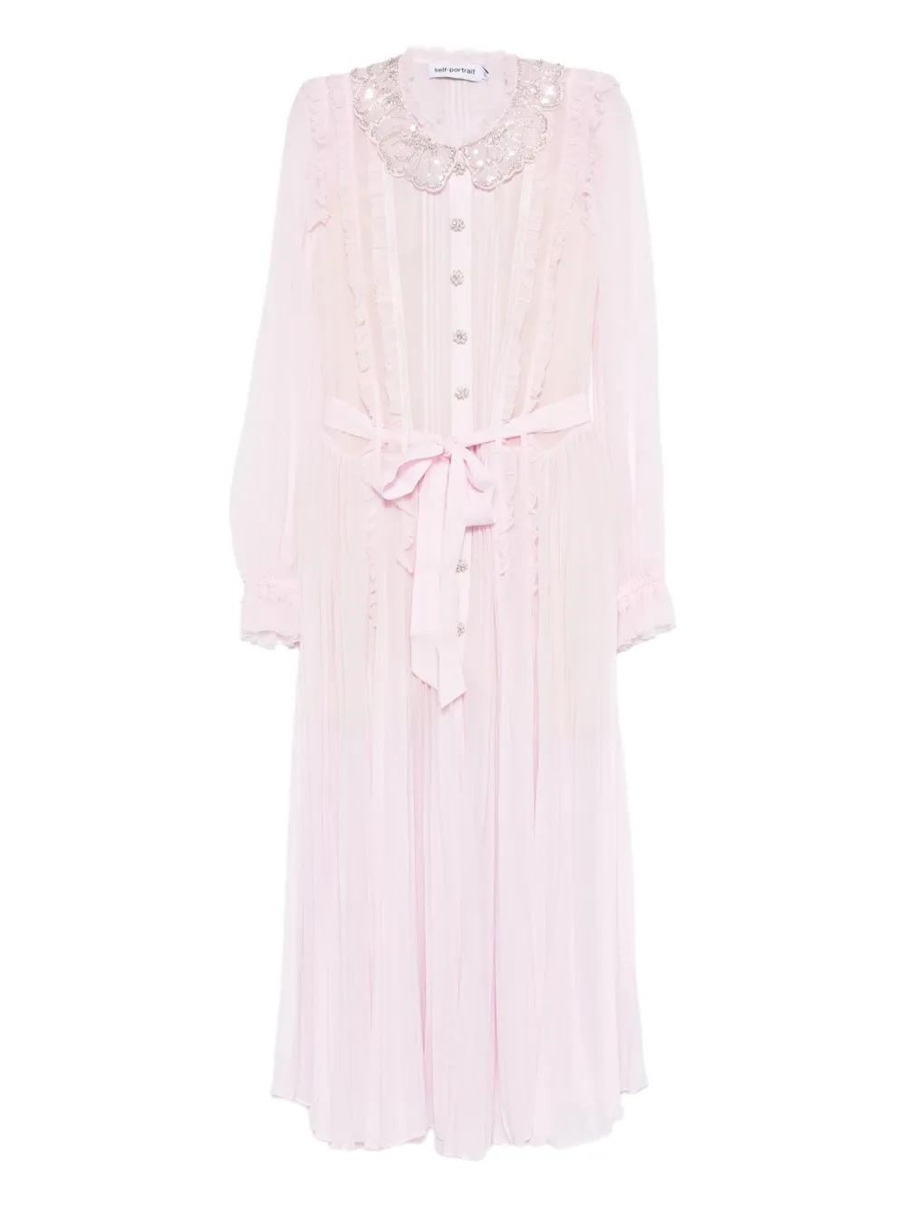 Плиссированное миди-платье с украшениями Self-Portrait, розовый
Плиссированное миди-платье с украшениями Self-Portrait, розовый