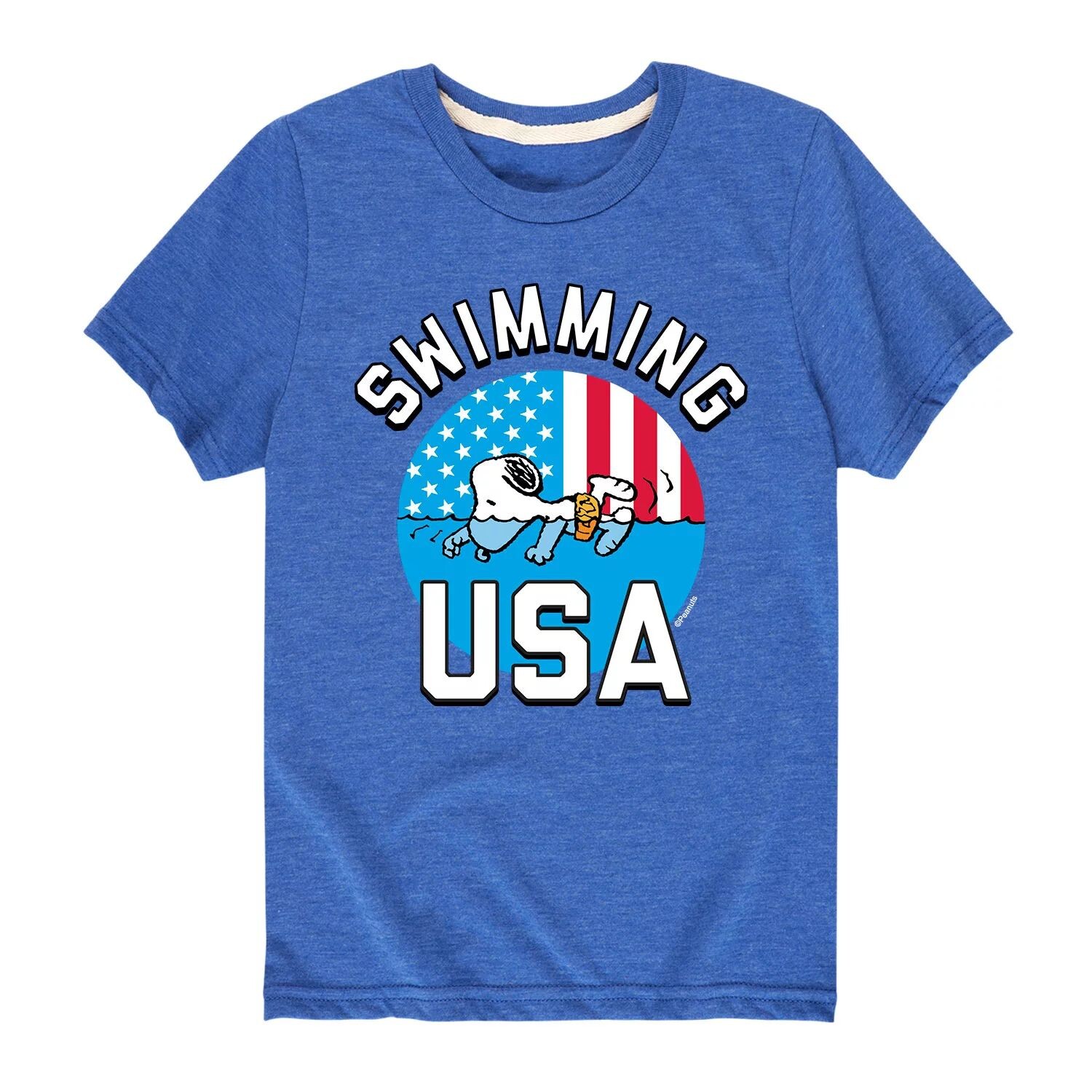 Футболка для плавания Peanuts USA для мальчиков 8–20 лет с рисунком Licensed Character, синий 
Футболка для плавания Peanuts USA для мальчиков 8–20 лет с рисунком Licensed Character, синий