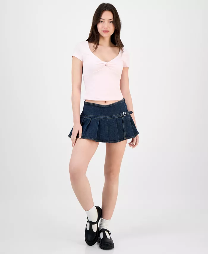 Юношеская плиссированная джинсовая мини-юбка Madden Girl, синий
Юношеская плиссированная джинсовая мини-юбка Madden Girl, синий