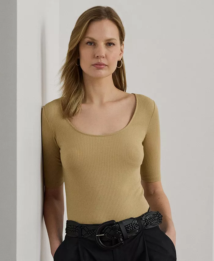 Женская футболка с рукавом 3/4 из ребристой хлопковой ткани Lauren Ralph Lauren, коричневый/бежевый
Женская футболка с рукавом 3/4 из ребристой хлопковой ткани Lauren Ralph Lauren, коричневый/бежевый