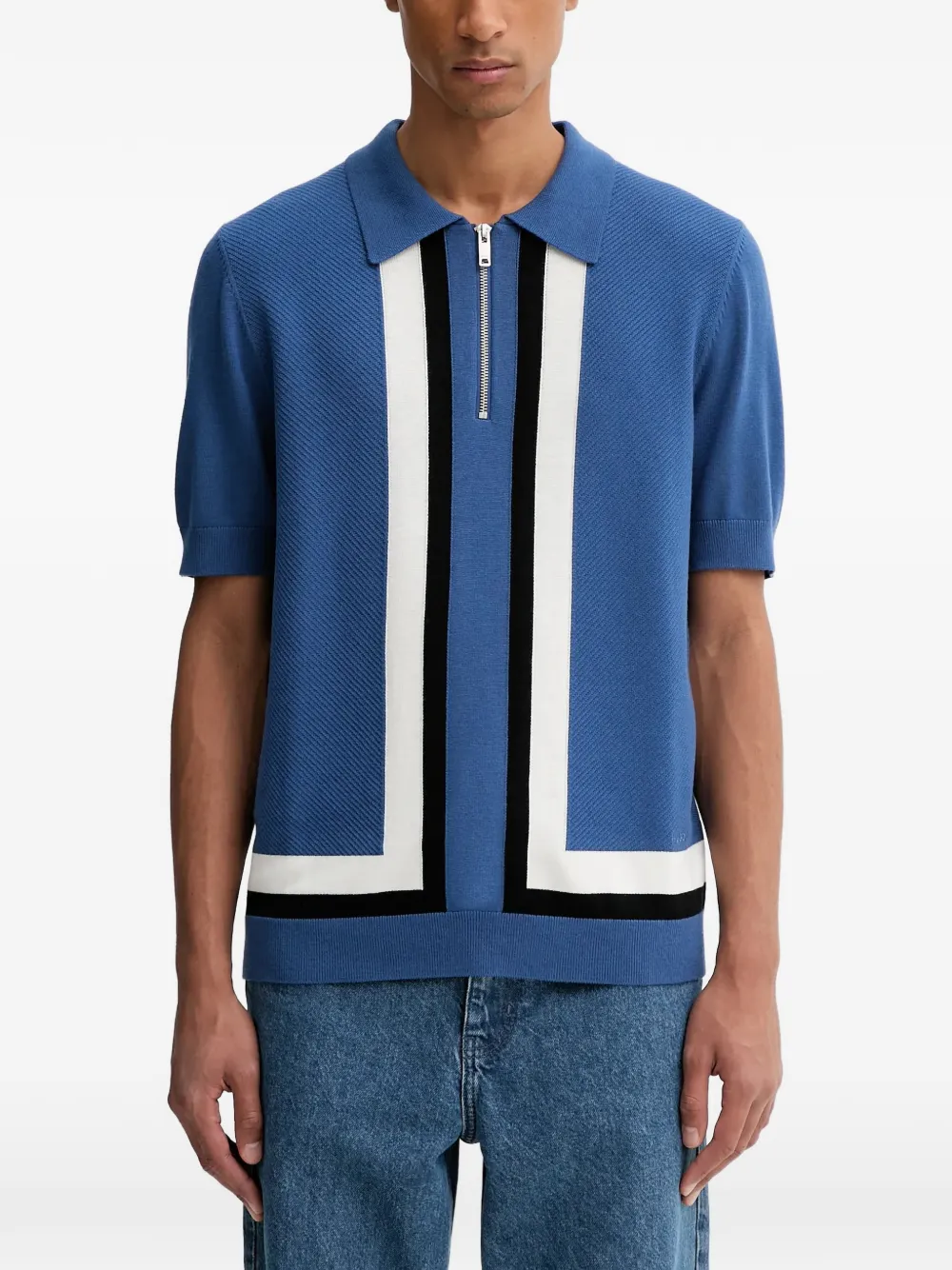 Поло с полосатыми деталями Hugo, синий
Поло с полосатыми деталями Hugo, синий