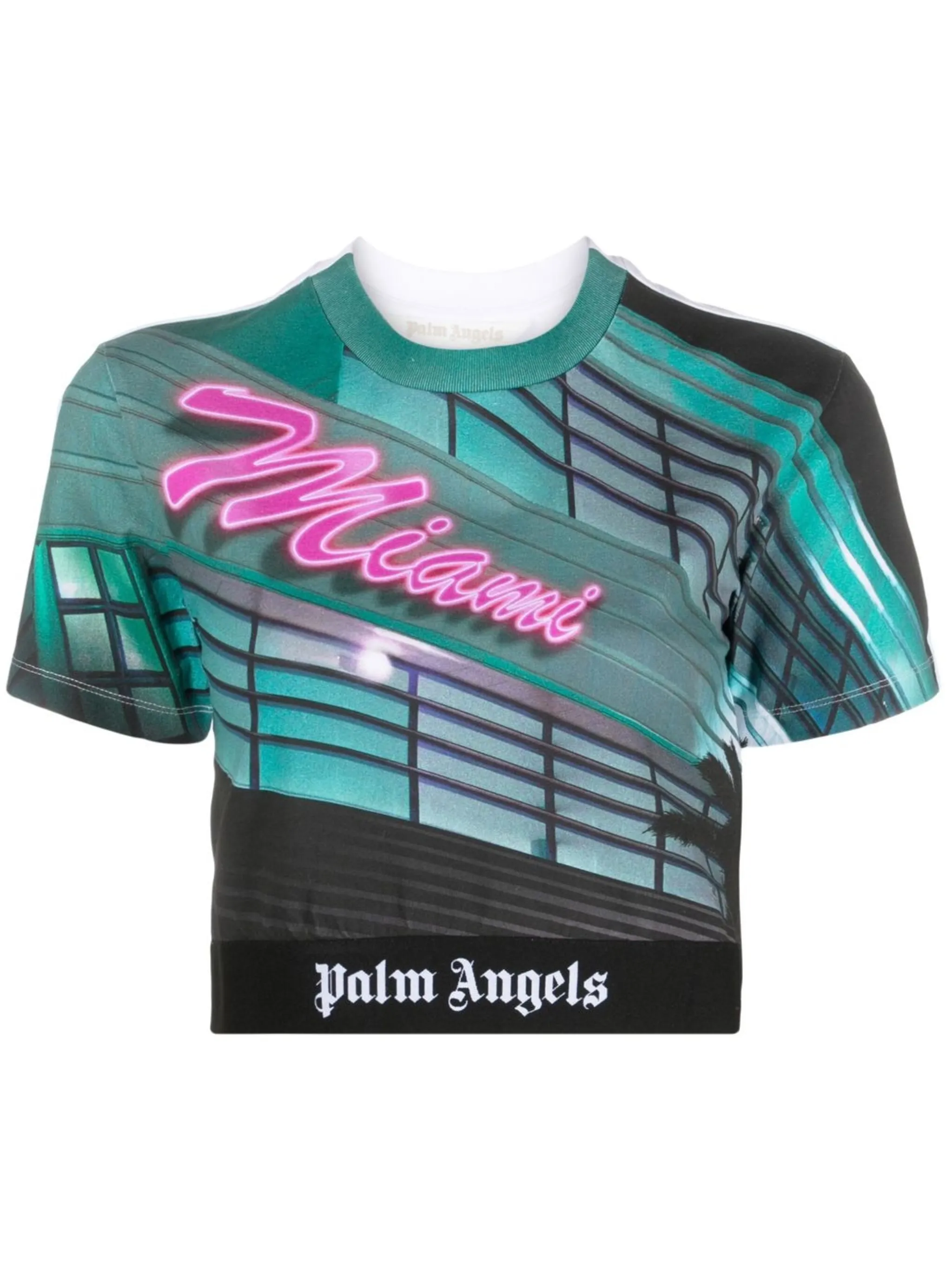 Укороченная футболка с принтом Miami Palm Angels, зеленый
Укороченная футболка с принтом Miami Palm Angels, зеленый