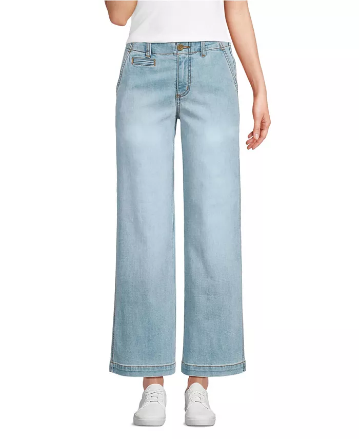 Женские джинсы средней посадки из денима с широкими штанинами до щиколотки Lands' End, синий
Женские джинсы средней посадки из денима с широкими штанинами до щиколотки Lands' End, синий