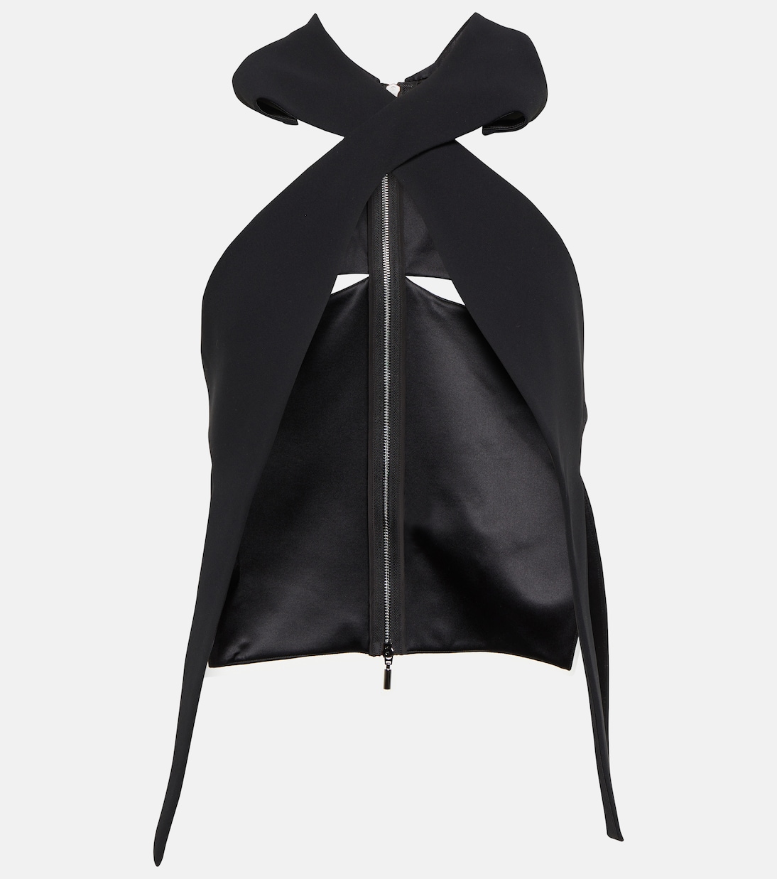 Топ с вырезом на шее Cross Leaf Maticevski, черный 
Топ с вырезом на шее Cross Leaf Maticevski, черный