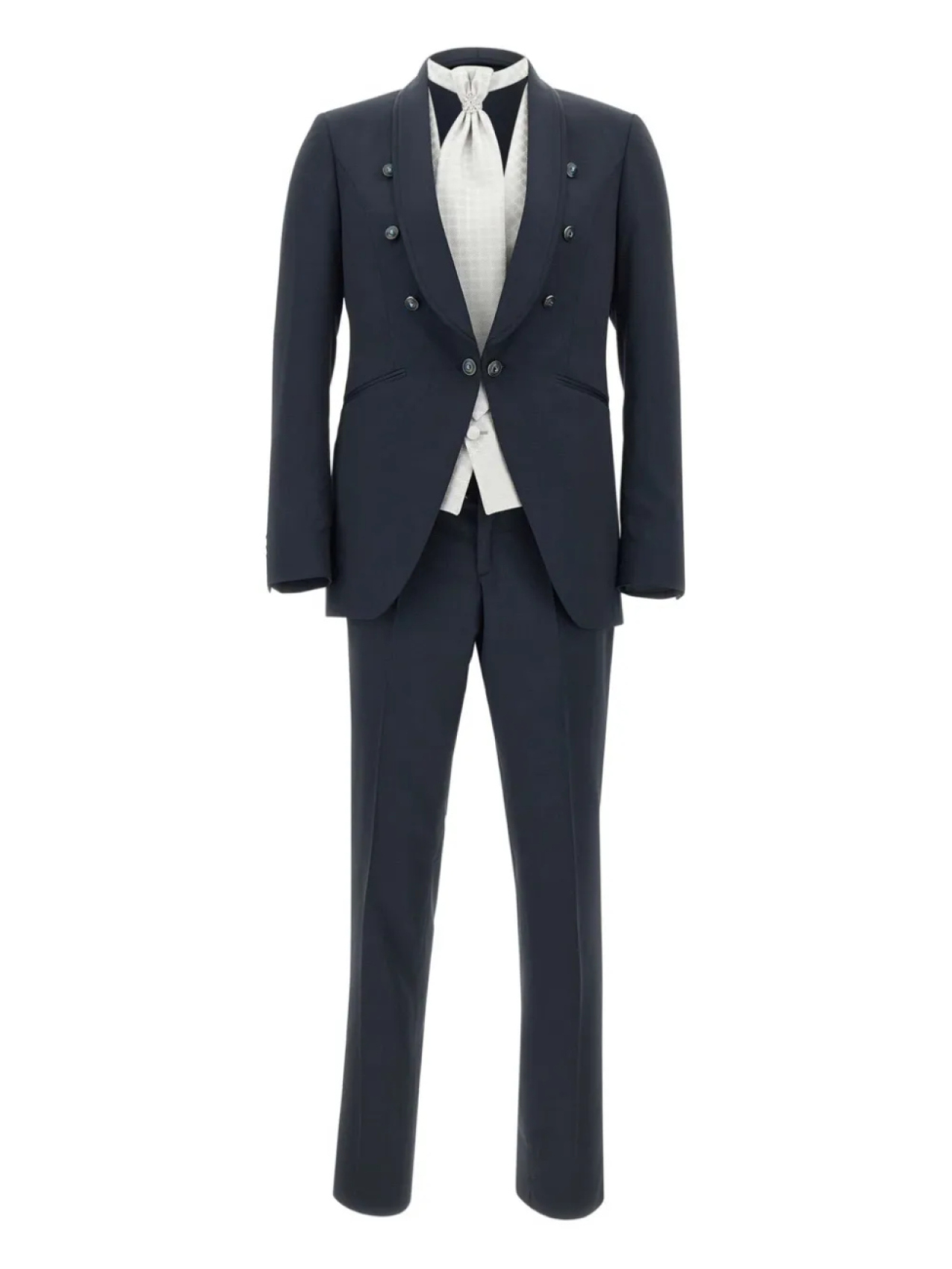 Костюм-тройка с шалевыми лацканами от Карло Пиньятелли Carlo Pignatelli, синий 
Костюм-тройка с шалевыми лацканами от Карло Пиньятелли Carlo Pignatelli, синий