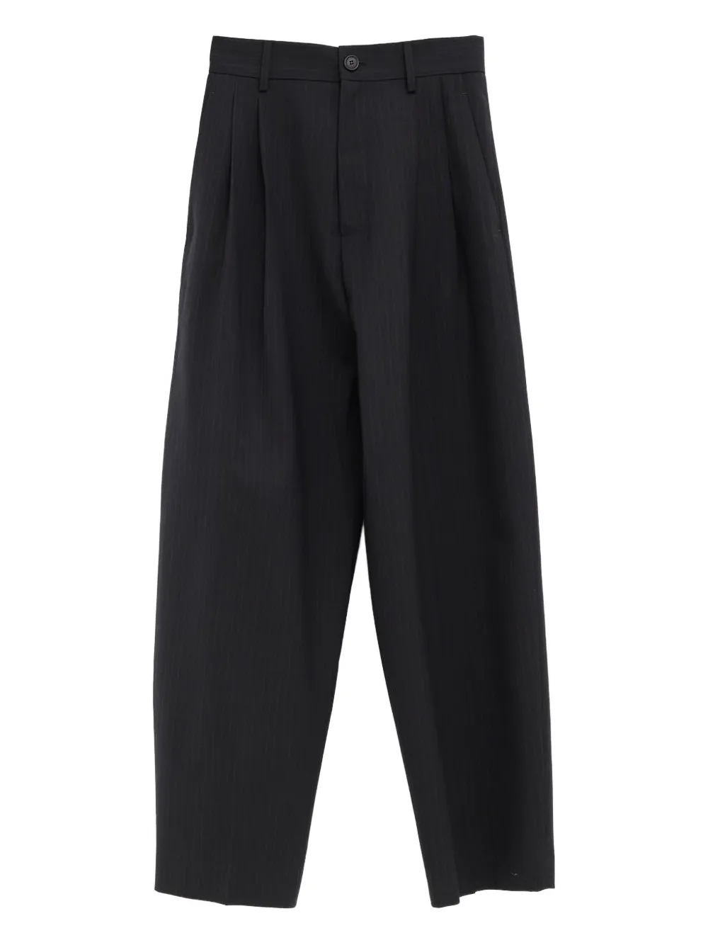 Брюки в тонкую полоску со складками Cristaseya, черный 
Брюки в тонкую полоску со складками Cristaseya, черный