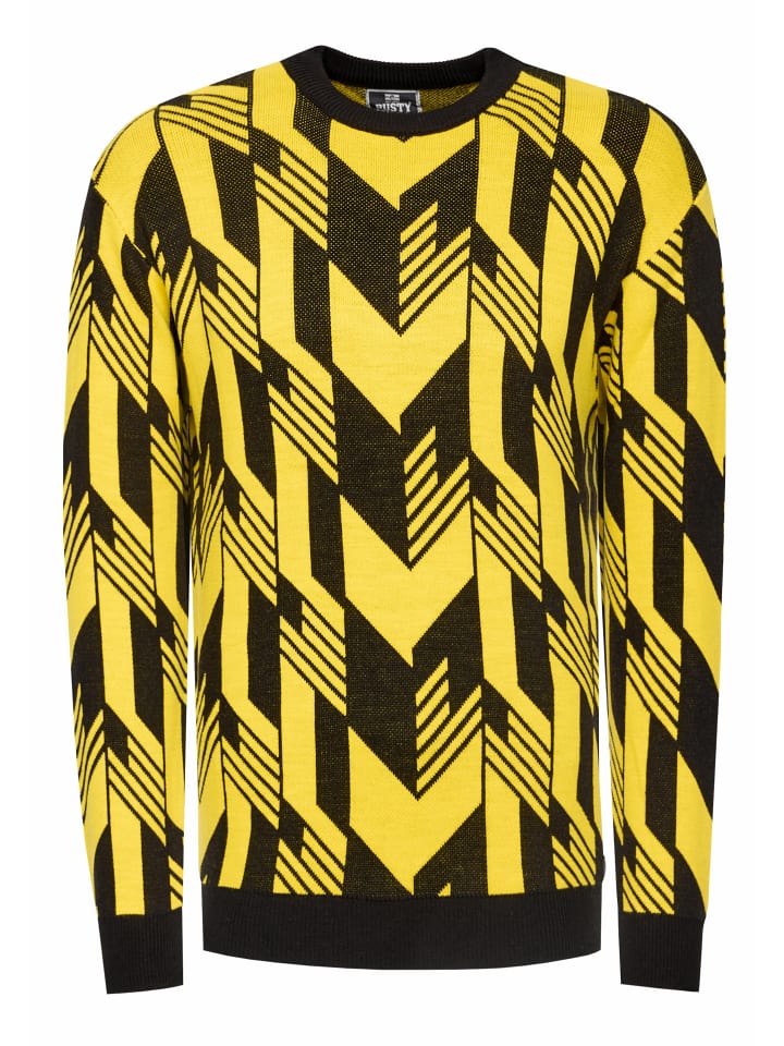 Контрастный тонкий вязаный свитер с круглым вырезом черного и желтого цветов Rusty Neal
Контрастный тонкий вязаный свитер с круглым вырезом черного и желтого цветов Rusty Neal