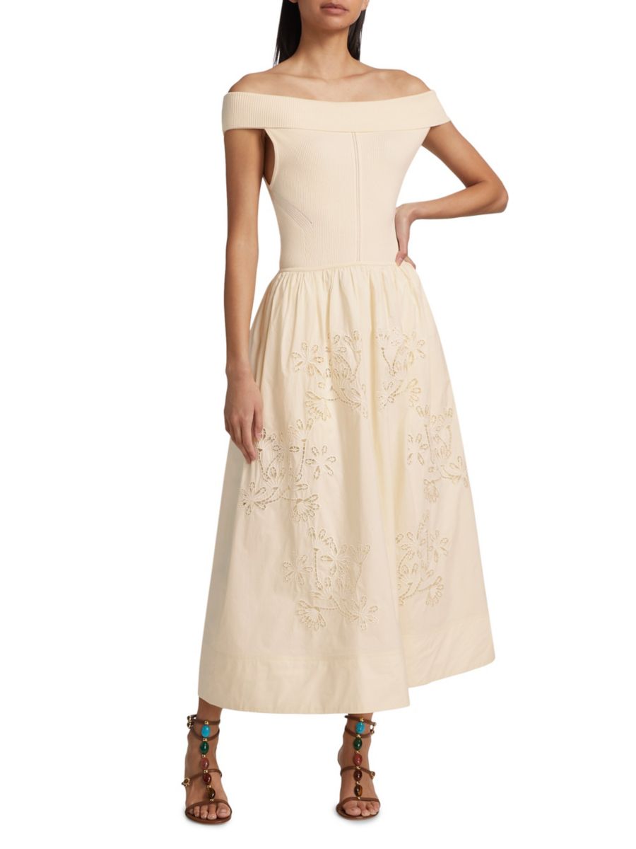 Платье миди Tilden из трикотажа с люверсами Tanya Taylor, кремовый
Платье миди Tilden из трикотажа с люверсами Tanya Taylor, кремовый