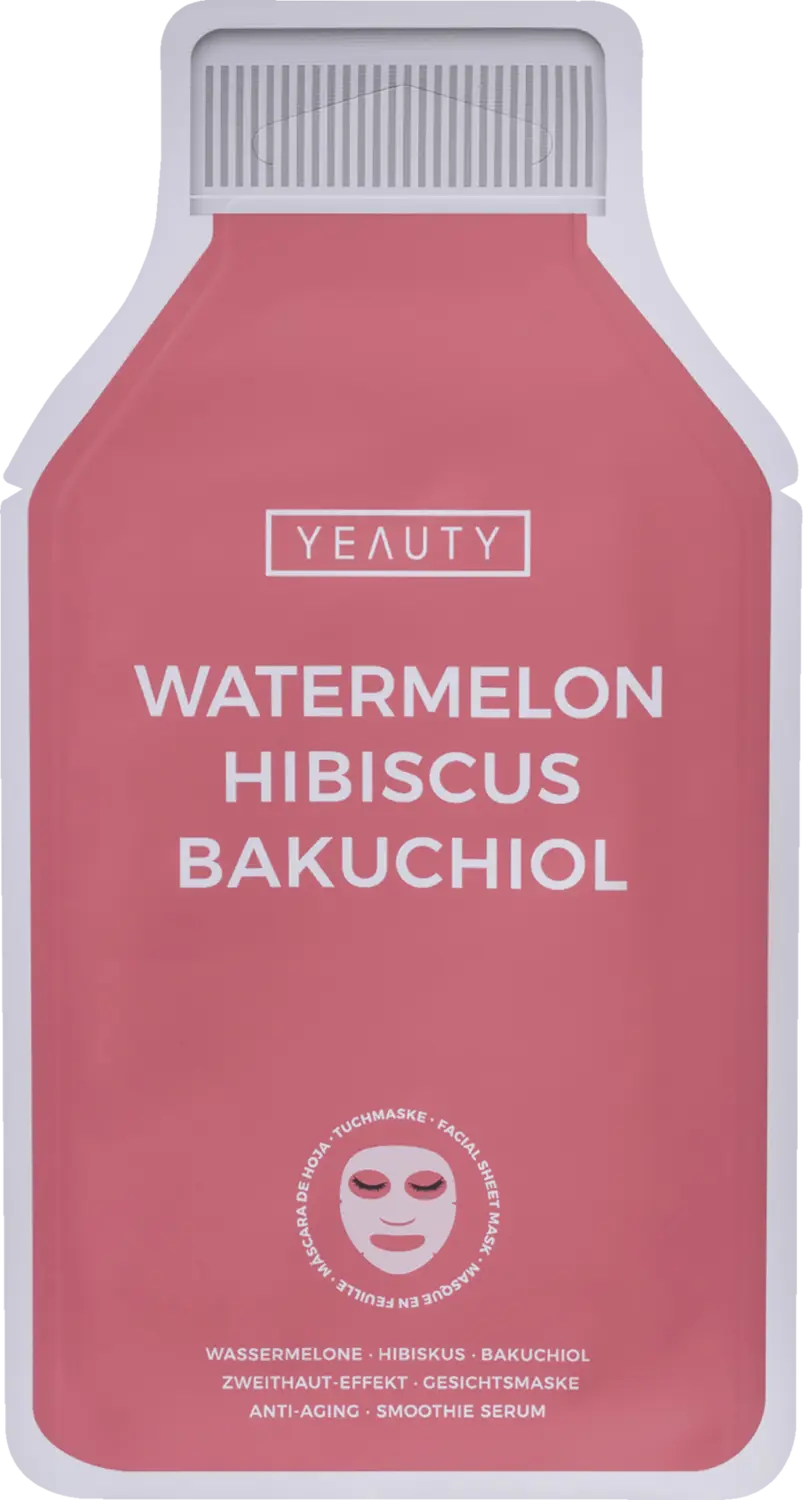 Маска для лица YEAUTY Tuchmaske Wassermelone, Hibiskus & Bakuchiol
Маска для лица YEAUTY Tuchmaske Wassermelone, Hibiskus & Bakuchiol