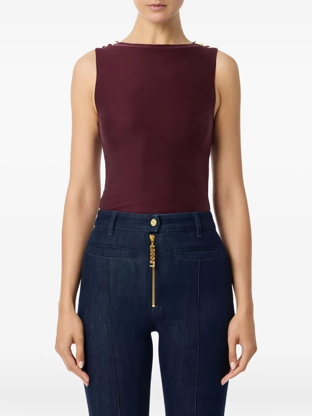 Рифленый топ-майка с декоративными пуговицами Elisabetta Franchi, красный
Рифленый топ-майка с декоративными пуговицами Elisabetta Franchi, красный