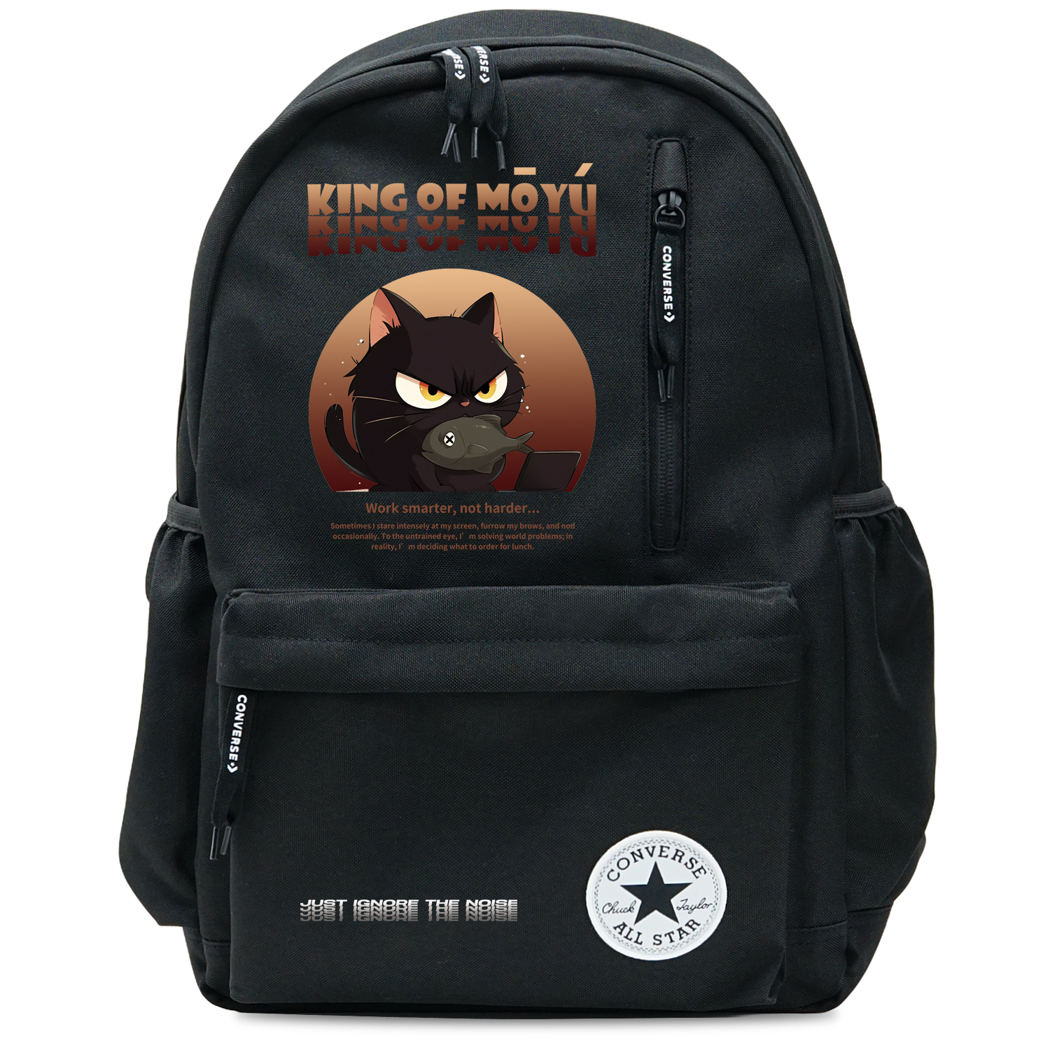 Converse Полиэстеровый рюкзак для студентов среднего размера унисекс черный, Cat Playing with Fish
Converse Полиэстеровый рюкзак для студентов среднего размера унисекс черный, Cat Playing with Fish