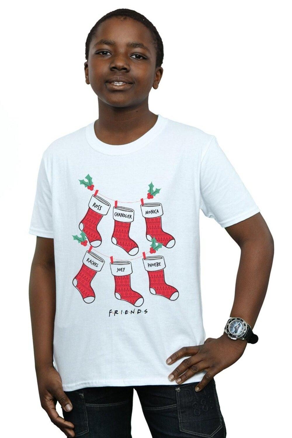 Футболка с рождественскими чулками Friends, белый
Футболка с рождественскими чулками Friends, белый