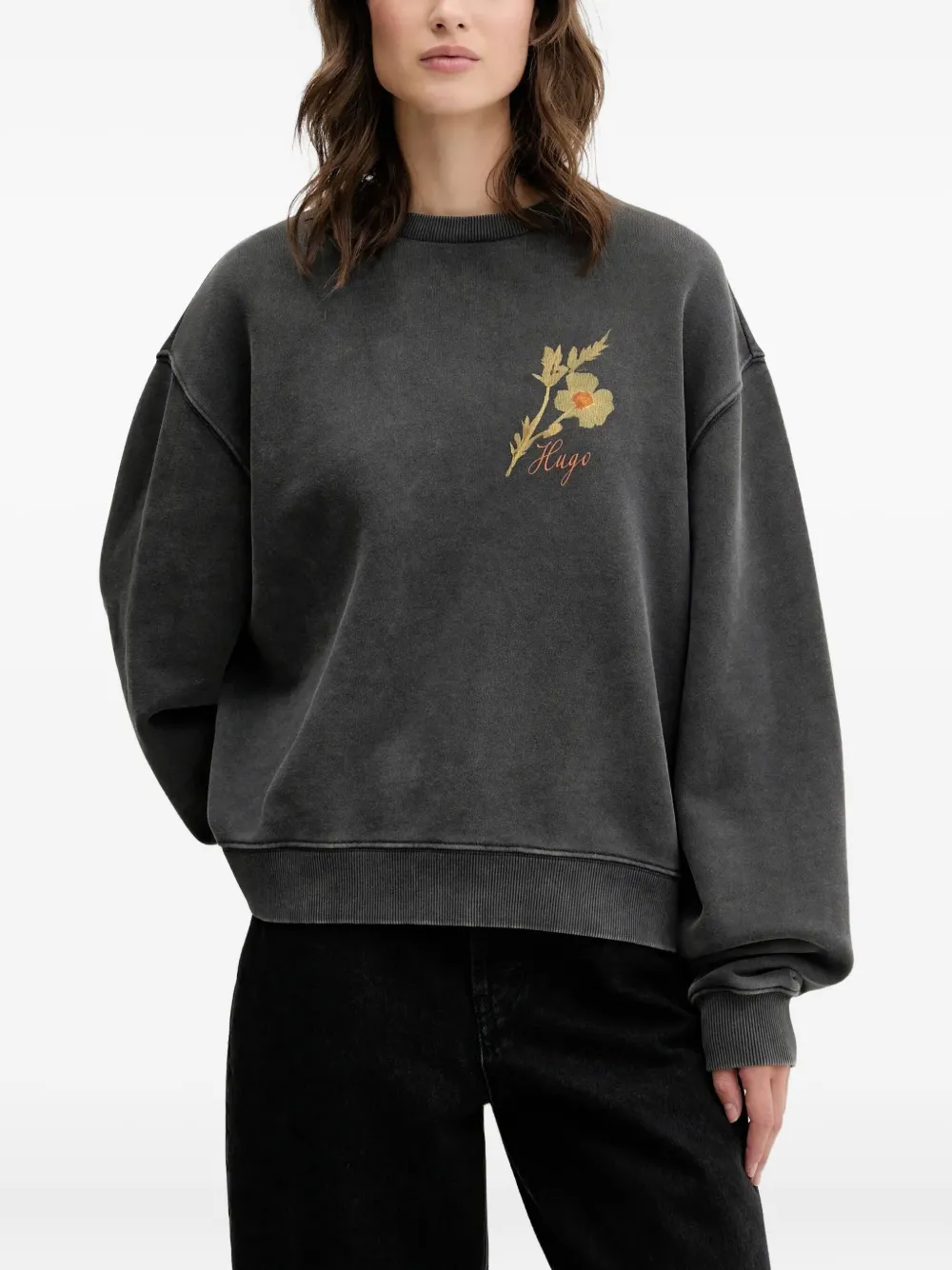 Толстовка с цветочным принтом HUGO, черный
Толстовка с цветочным принтом HUGO, черный