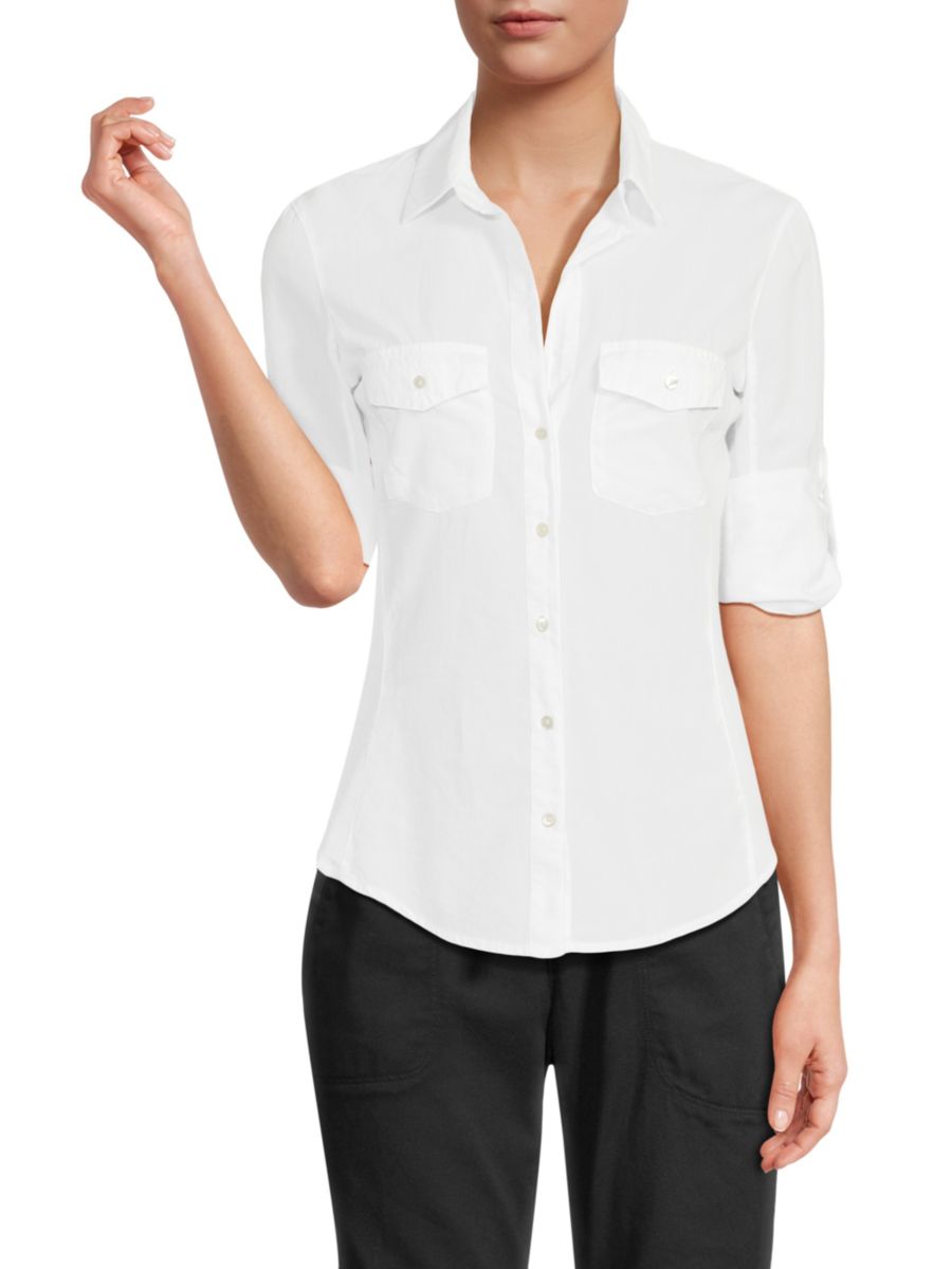 Рубашка из хлопка с закругленным подолом James Perse, белый
Рубашка из хлопка с закругленным подолом James Perse, белый