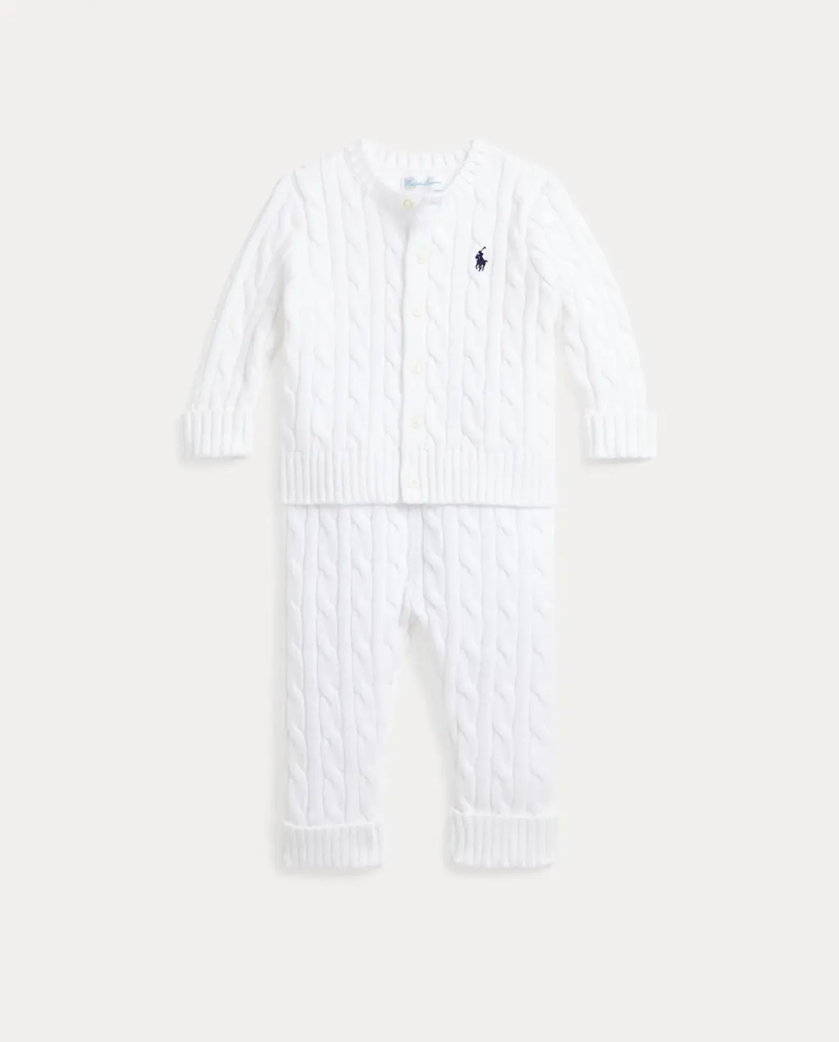 Универсальный комплект из кардигана и брюк из хлопка Polo Ralph Lauren, белый
Универсальный комплект из кардигана и брюк из хлопка Polo Ralph Lauren, белый