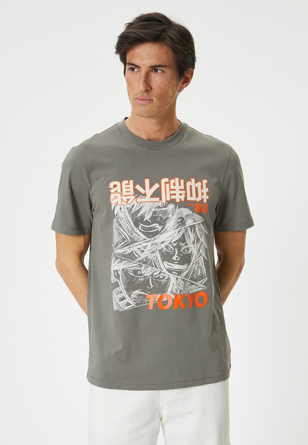 Футболка с принтом Koton, антрацит
Футболка с принтом Koton, антрацит