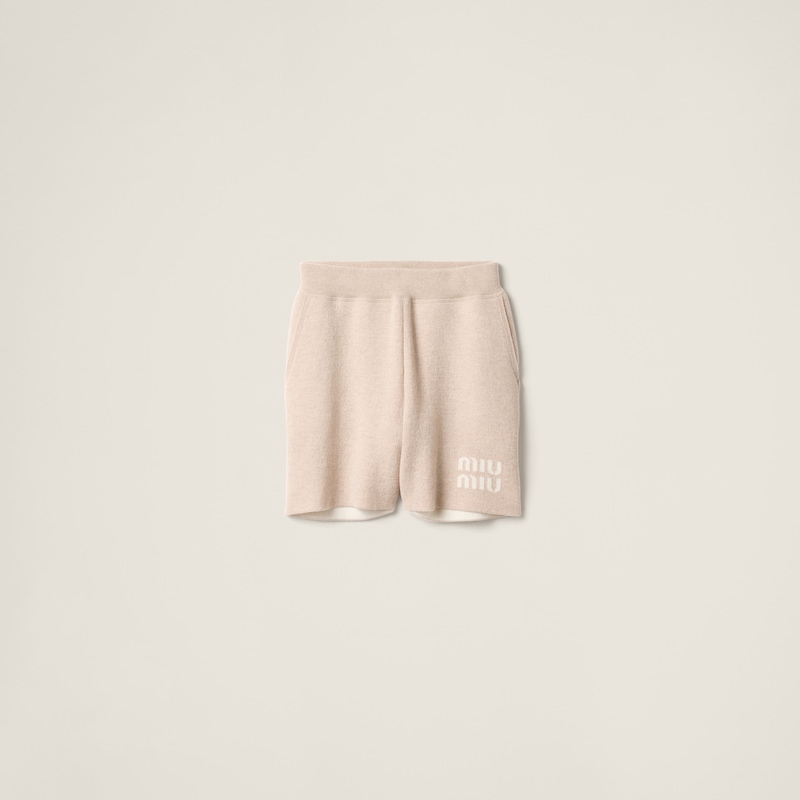 Кашемировые шорты двойной вязки Miu Miu, бежевый
Кашемировые шорты двойной вязки Miu Miu, бежевый