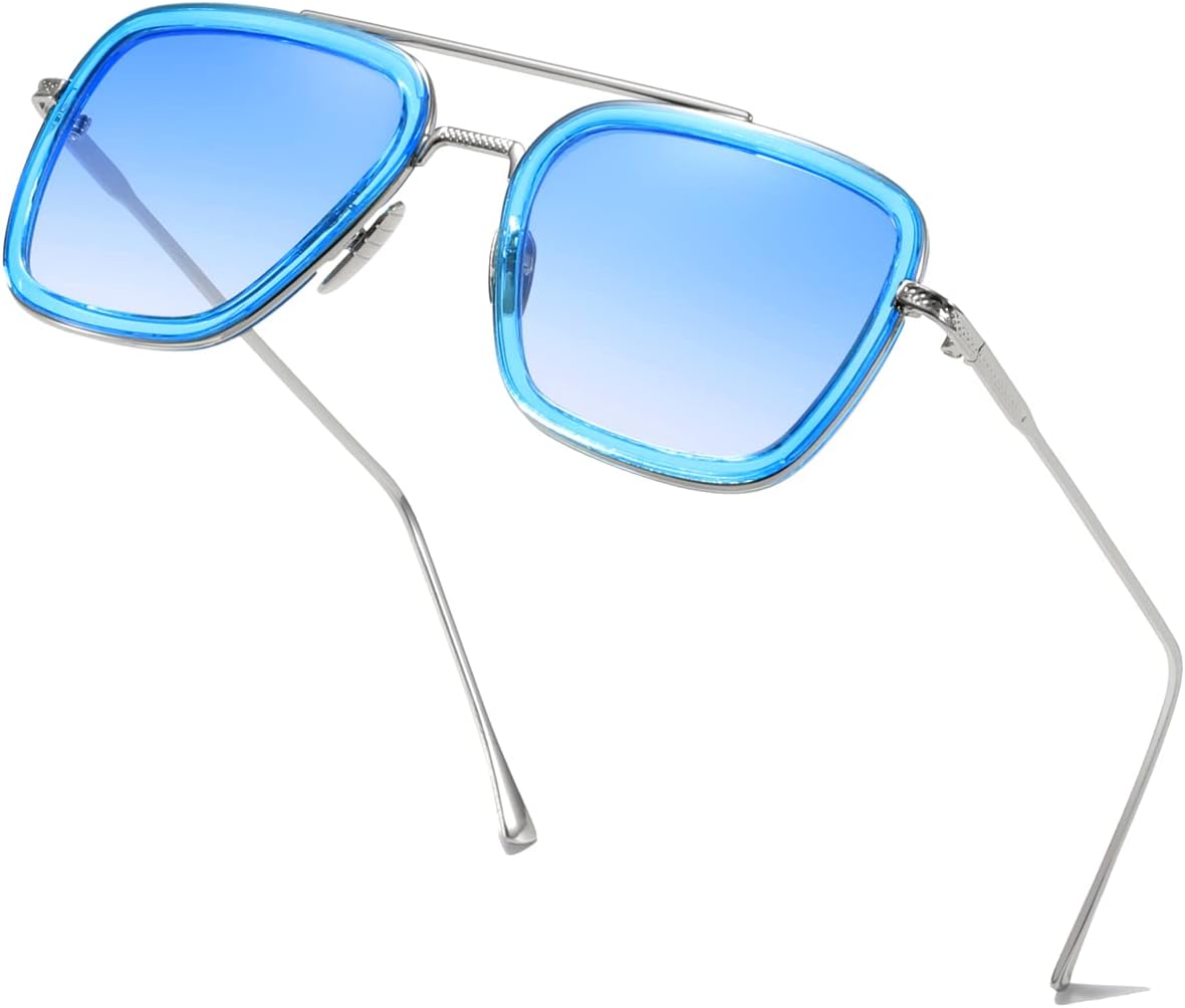 Винтажные солнцезащитные очки Тони Старка в квадратной металлической оправе для мужчин и женщин — винтажные солнцезащитные очки Железного Человека и Человека-паука aisswzber, Blue
Винтажные солнцезащитные очки Тони Старка в квадратной металлической оправе для мужчин и женщин — винтажные солнцезащитные очки Железного Человека и Человека-паука aisswzber, Blue