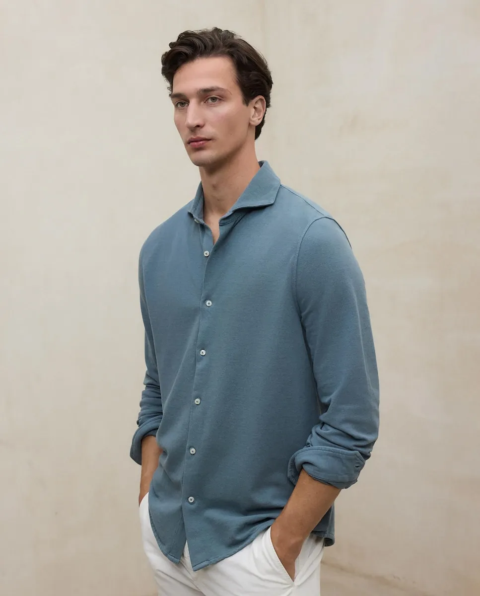 Мужская рубашка с длинными рукавами и застежкой на пуговицы Ecoalf, синий 
Мужская рубашка с длинными рукавами и застежкой на пуговицы Ecoalf, синий