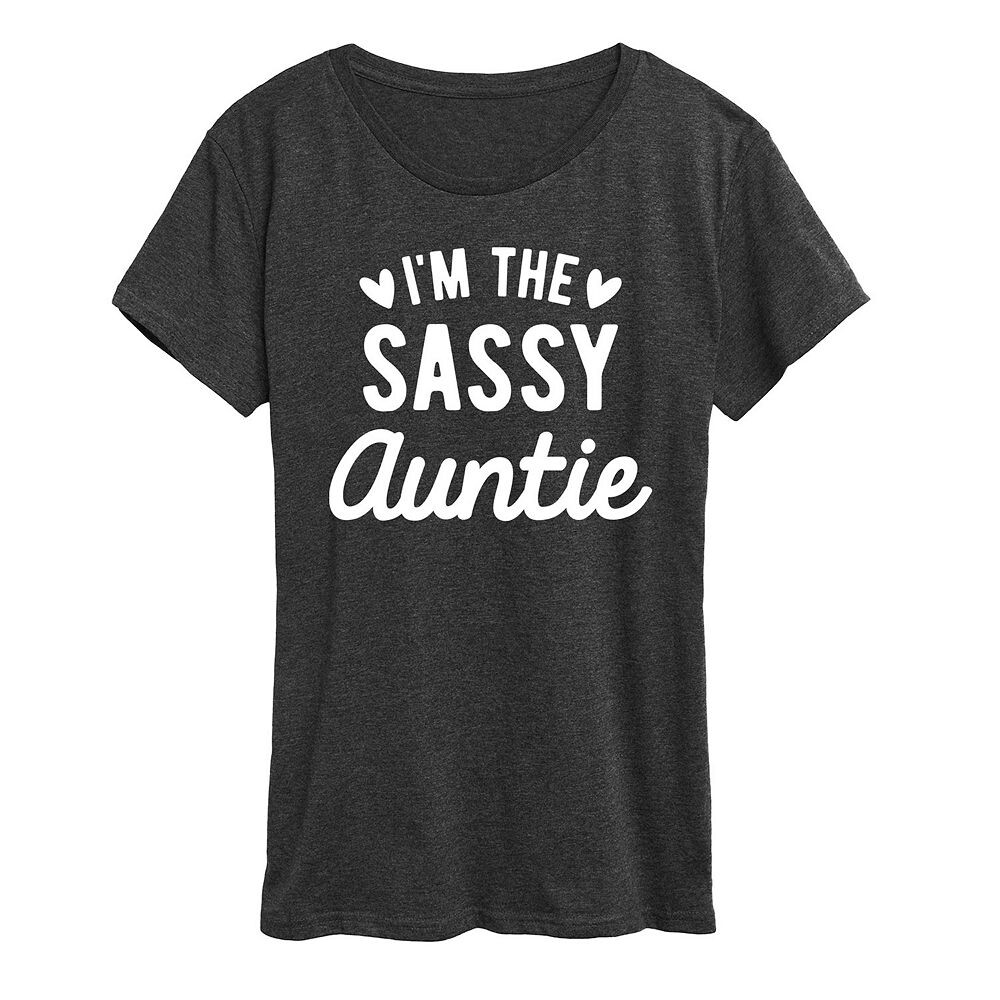 Женская футболка с рисунком I'm The Sassy Auntie Licensed Character, цвет Heather Charcoal
Женская футболка с рисунком I'm The Sassy Auntie Licensed Character, цвет Heather Charcoal