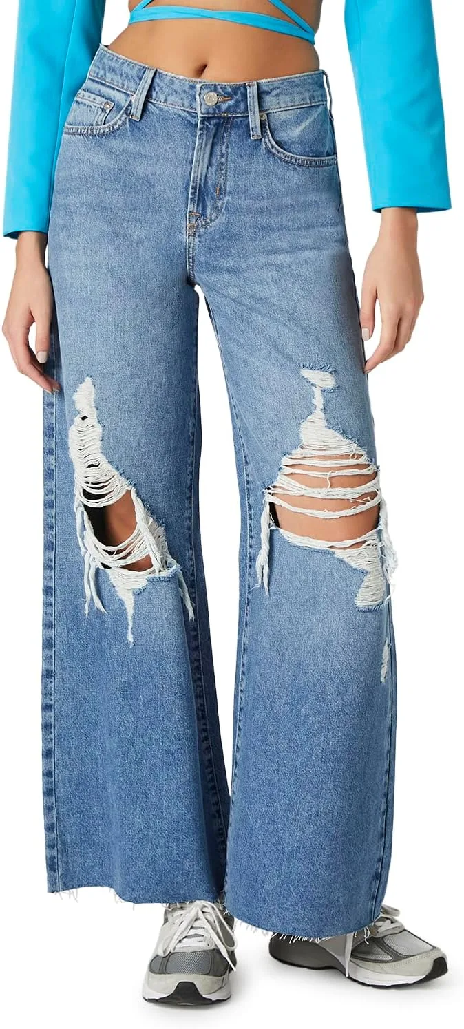 Forever 21 Women's Recycled Cotton Wide-Leg Jeans
Forever 21 Women's Recycled Cotton Wide-Leg Jeans