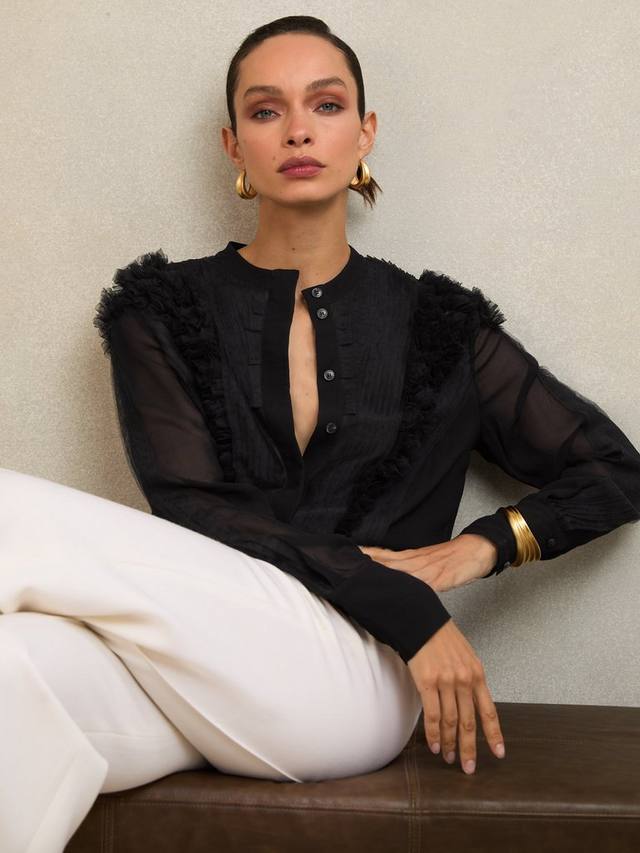 Топ с рюшами на плечах Gigi Reiss, Black
Топ с рюшами на плечах Gigi Reiss, Black