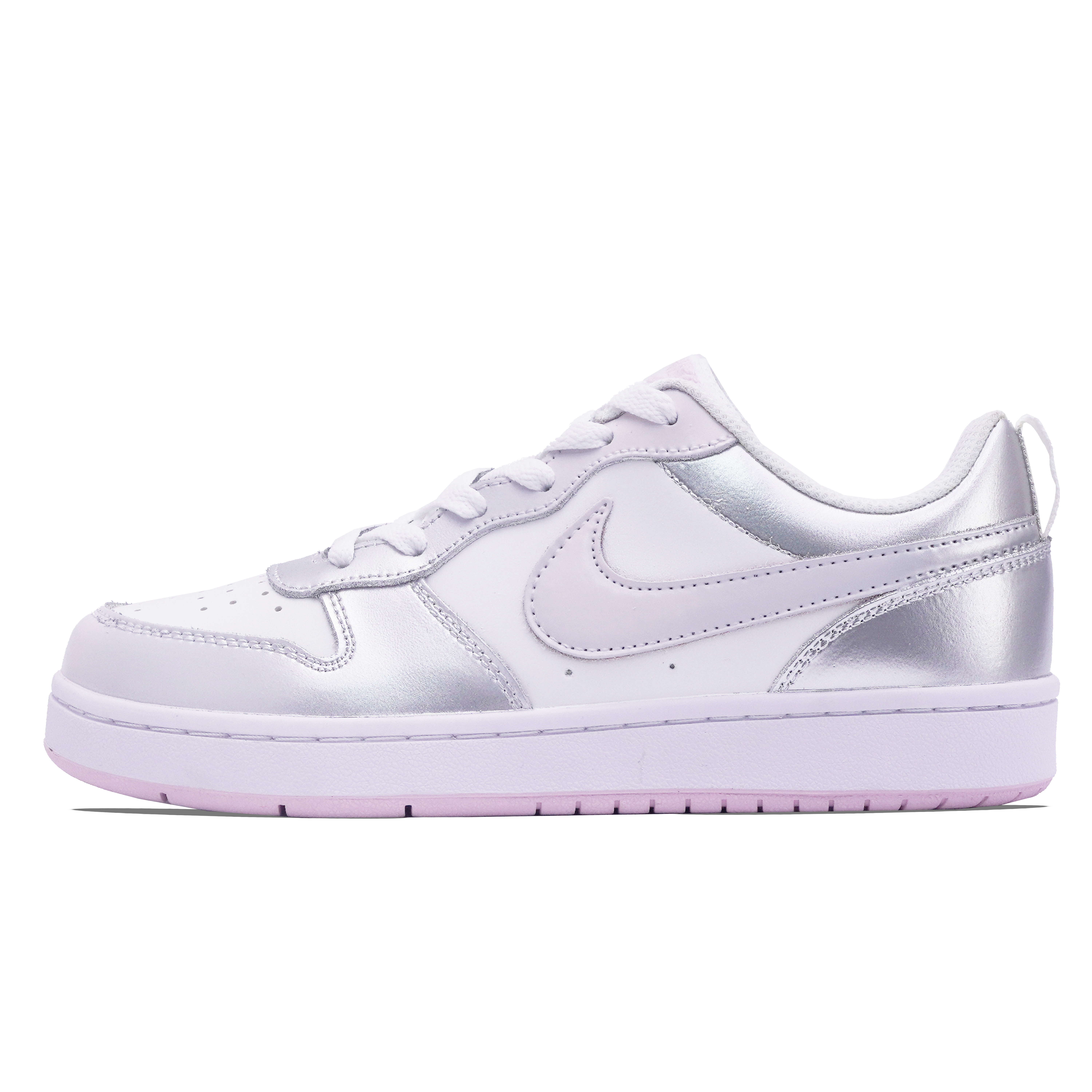 Кроссовки для скейтбординга Court Borough Low с противоскользящей подошвой и устойчивостью к истиранию, низкие, для детей и подростков Nike, серебряный/розовый
Кроссовки для скейтбординга Court Borough Low с противоскользящей подошвой и устойчивостью к истиранию, низкие, для детей и подростков Nike, серебряный/розовый