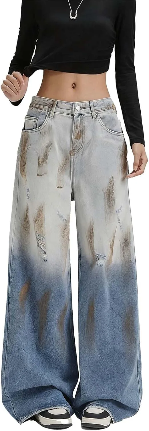 Багги джинсы для женщин Y2K low rise wide leg с градиентом LUUTWAL
Багги джинсы для женщин Y2K low rise wide leg с градиентом LUUTWAL