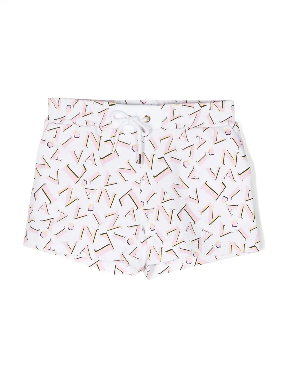 Шорты с кулиской и логотипом Lanvin Enfant, белый 
Шорты с кулиской и логотипом Lanvin Enfant, белый