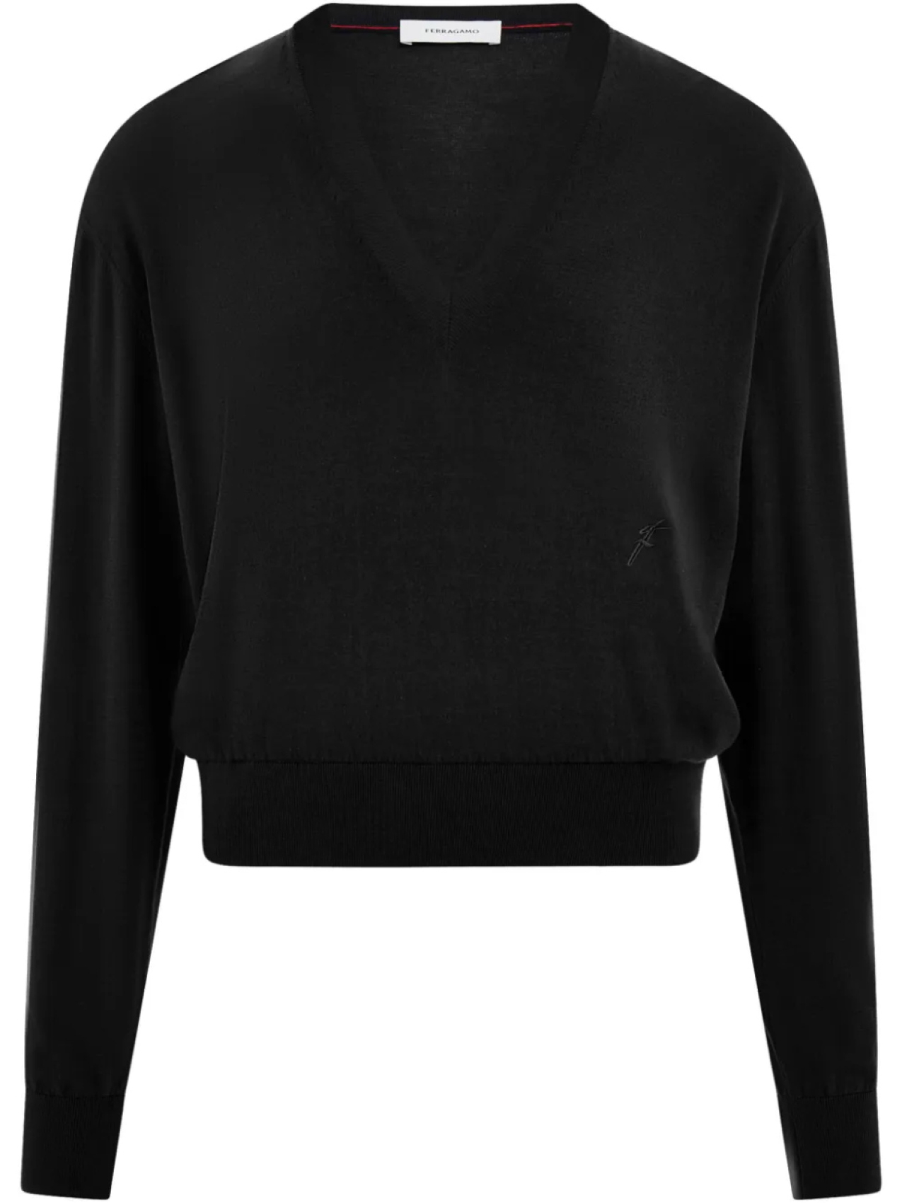 Джемпер с V-образным вырезом Ferragamo, черный
Джемпер с V-образным вырезом Ferragamo, черный