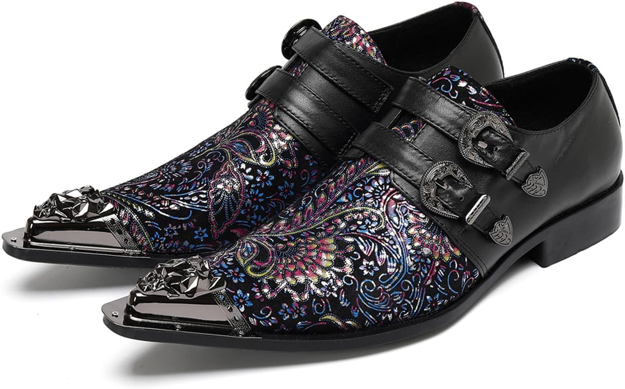 Мужские лоферы Santimon с двойным ремешком-монахом из натуральной кожи, стильные модные мокасины с узором пейсли и металлическим носком для вечеринок, свадеб и диско, черный
Мужские лоферы Santimon с двойным ремешком-монахом из натуральной кожи, стильные модные мокасины с узором пейсли и металлическим носком для вечеринок, свадеб и диско, черный