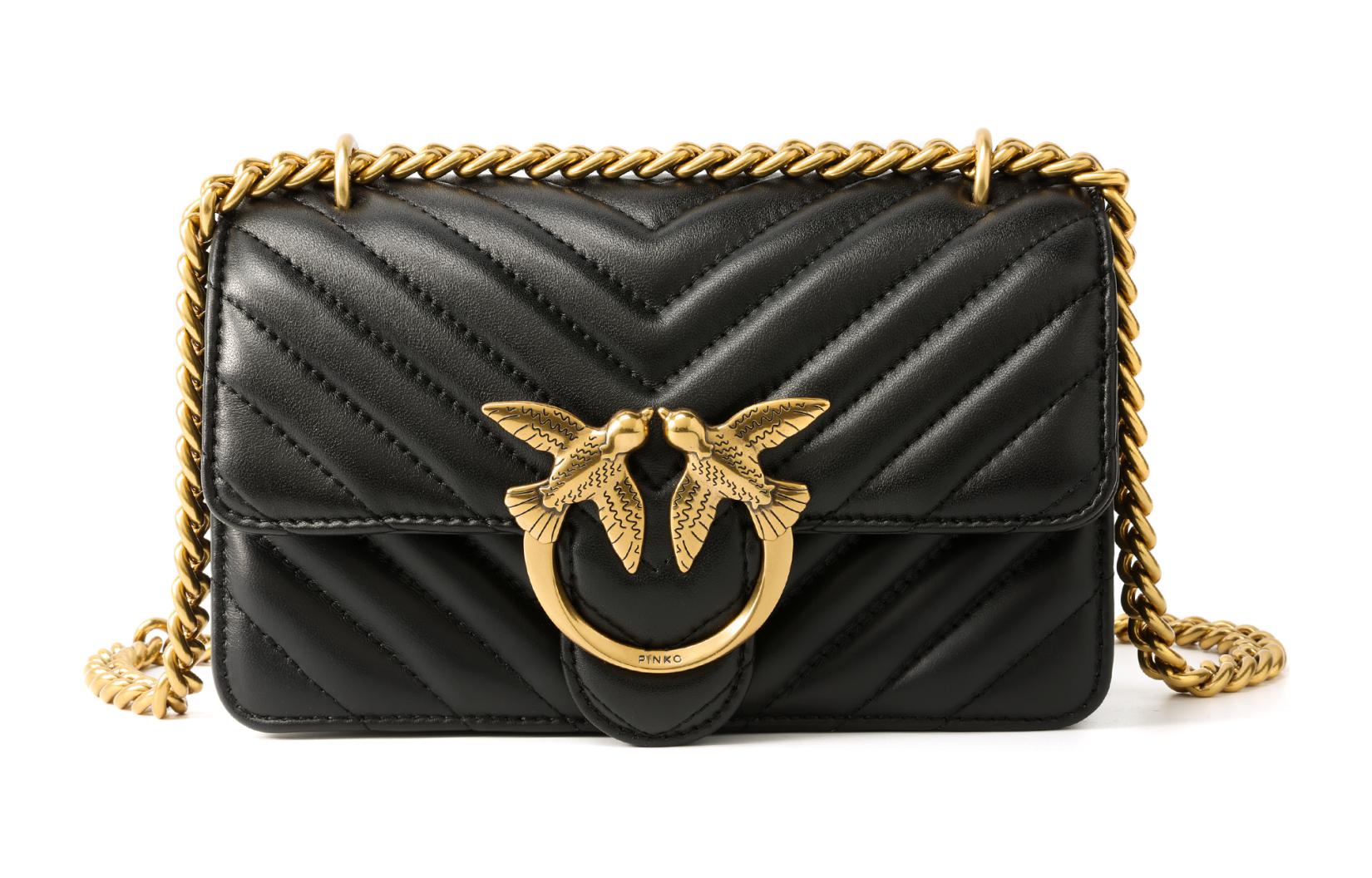 PINKO Сумка через плечо мини Nappa Sheepskin Swift для женщин черный/черный золотой
PINKO Сумка через плечо мини Nappa Sheepskin Swift для женщин черный/черный золотой