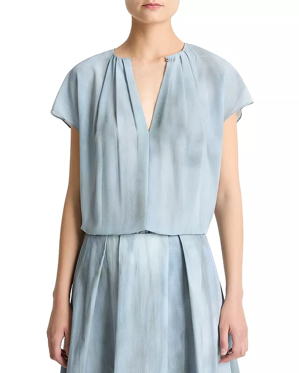 Блузка с присборенными рукавами-крылышками Vince, синий
Блузка с присборенными рукавами-крылышками Vince, синий