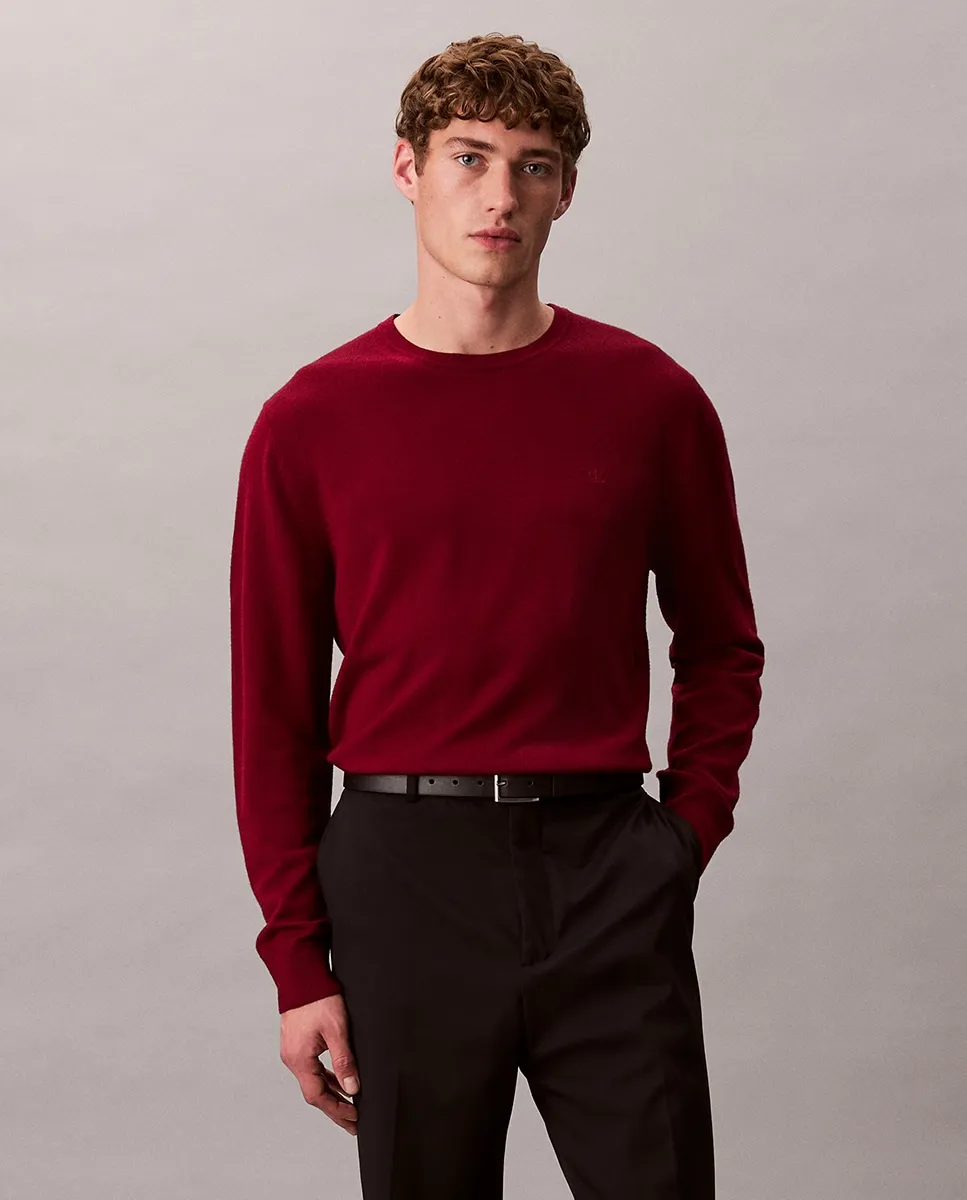 Мужской джемпер с вышитым логотипом Calvin Klein, бордовый
Мужской джемпер с вышитым логотипом Calvin Klein, бордовый