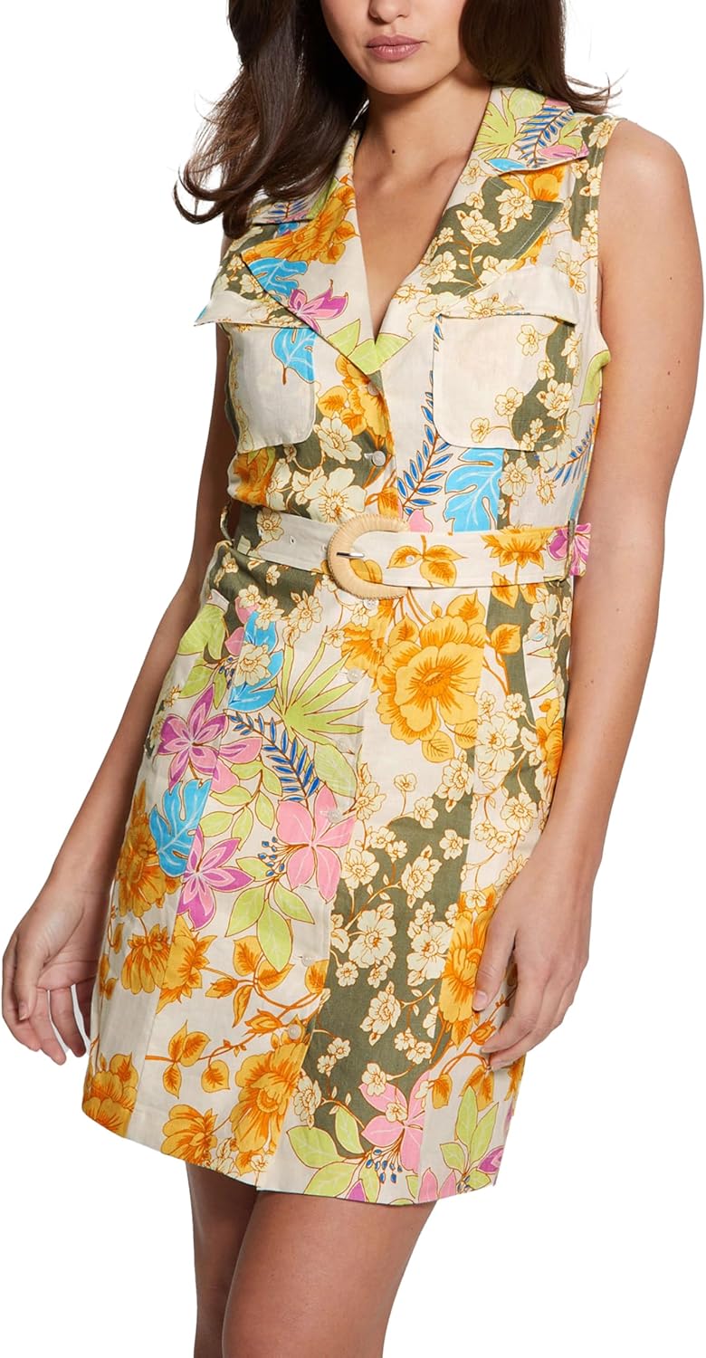 GUESS Женское бесшовное платье-рубашка Lydia, Gold Coast Floral Print
GUESS Женское бесшовное платье-рубашка Lydia, Gold Coast Floral Print