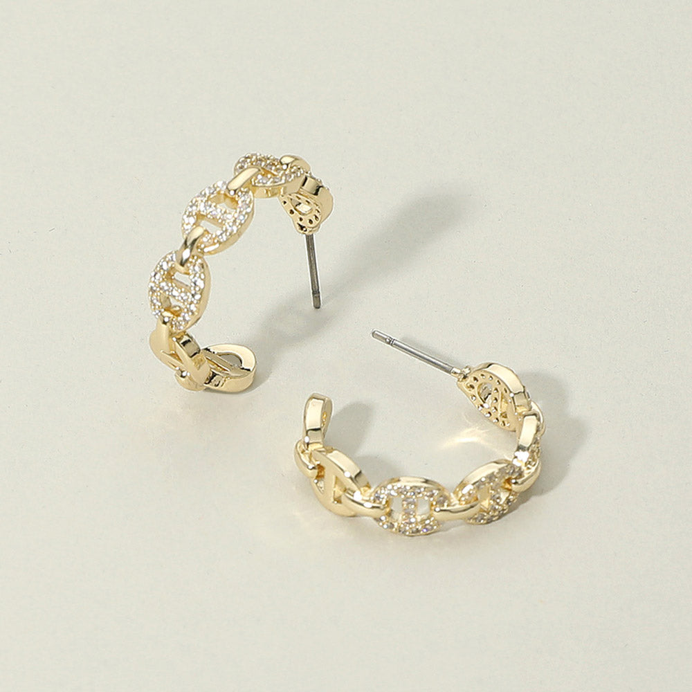 Серьги-кольца Mariner Link с фианитами, покрытые 14-каратным золотом Fashnzfab, золотой
Серьги-кольца Mariner Link с фианитами, покрытые 14-каратным золотом Fashnzfab, золотой