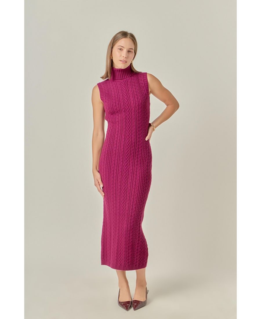 Женское миди-платье крупной вязки с высоким воротником English Factory, Wine
Женское миди-платье крупной вязки с высоким воротником English Factory, Wine