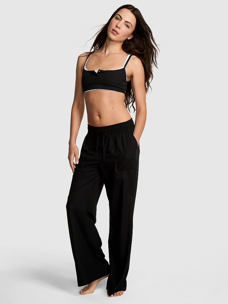 Повседневные удобные брюки широкого кроя Pink, черный
Повседневные удобные брюки широкого кроя Pink, черный