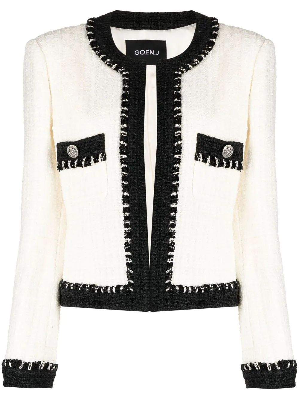 Укороченный твидовый жакет Goen.J, белый
Укороченный твидовый жакет Goen.J, белый