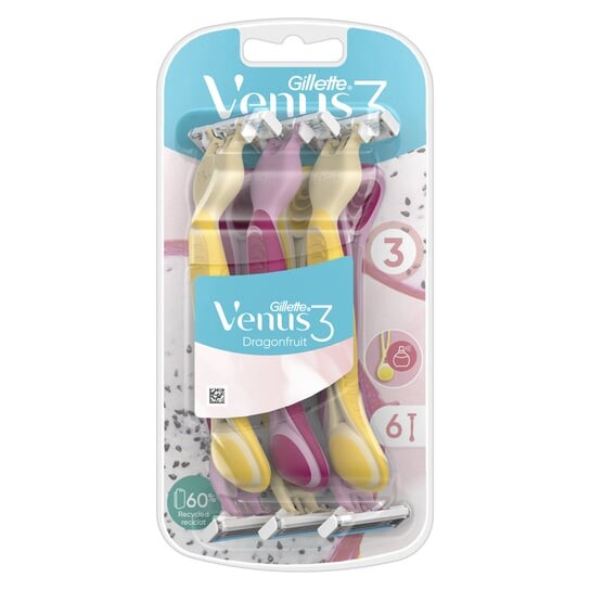 Бритвы Gillette Venus 3 Dragonfruit одноразовые, 6 шт.
Бритвы Gillette Venus 3 Dragonfruit одноразовые, 6 шт.