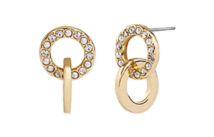 COACH Латунные позолоченные серьги с кубическим цирконием для женщин gold
COACH Латунные позолоченные серьги с кубическим цирконием для женщин gold