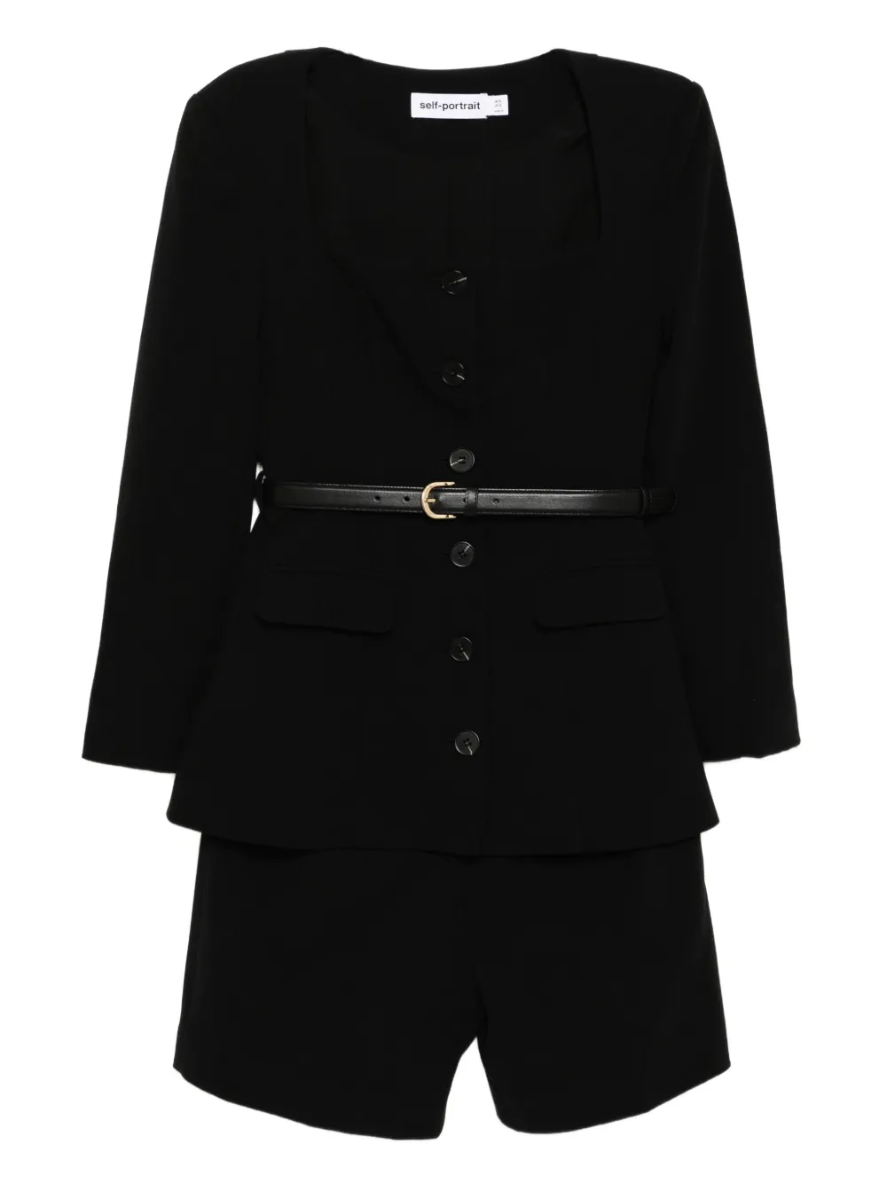 Комбинезон с квадратным вырезом и поясом Self-Portrait, черный
Комбинезон с квадратным вырезом и поясом Self-Portrait, черный
