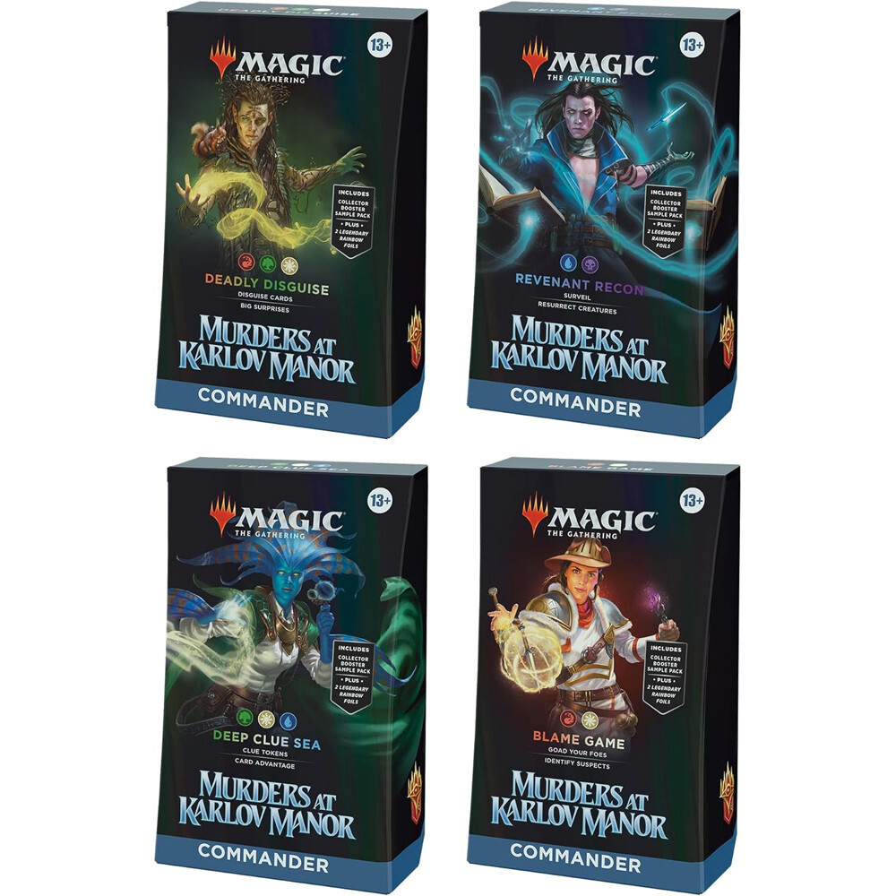 Карточная игра Wizards of the Coast MtG Murders at Karlov Manor: Commander Deck Display (4 Decks)
Карточная игра Wizards of the Coast MtG Murders at Karlov Manor: Commander Deck Display (4 Decks)