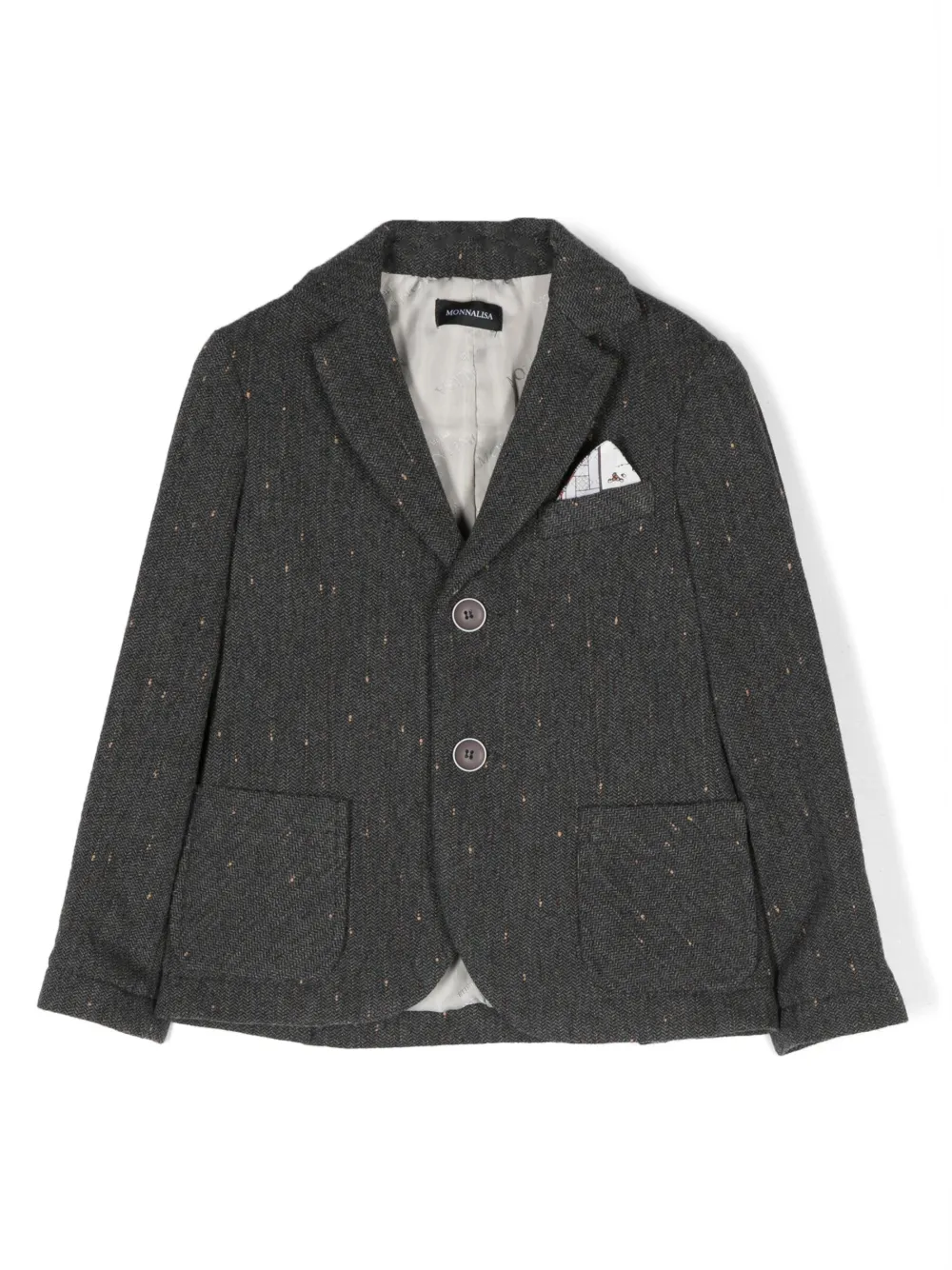 Однобортный пиджак с заостренными лацканами Monnalisa, серый
Однобортный пиджак с заостренными лацканами Monnalisa, серый