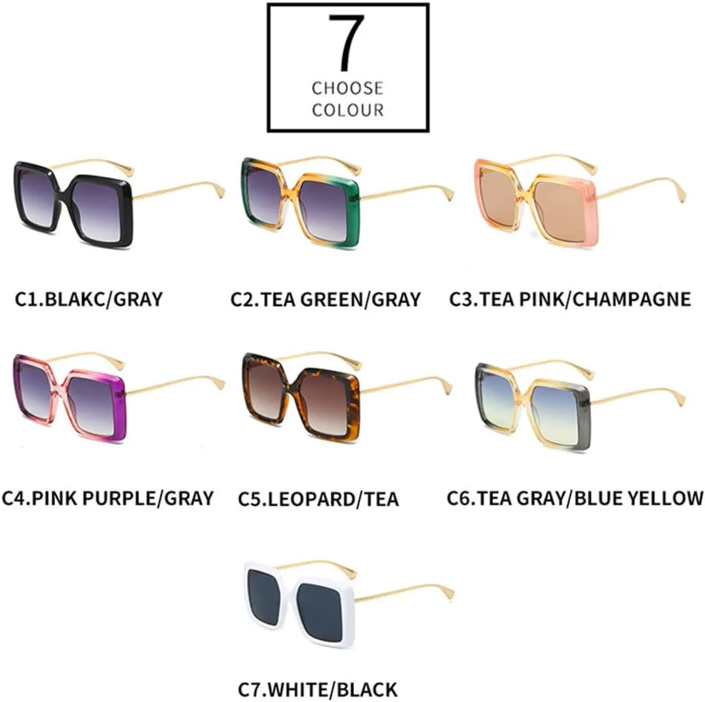 Большие квадратные солнцезащитные очки с двухцветным градиентом (зеленый и желтый) для женщин, защита от УФ-излучения UV400, панк-очки для мужчин DSVIGF, White Black
Большие квадратные солнцезащитные очки с двухцветным градиентом (зеленый и желтый) для женщин, защита от УФ-излучения UV400, панк-очки для мужчин DSVIGF, White Black